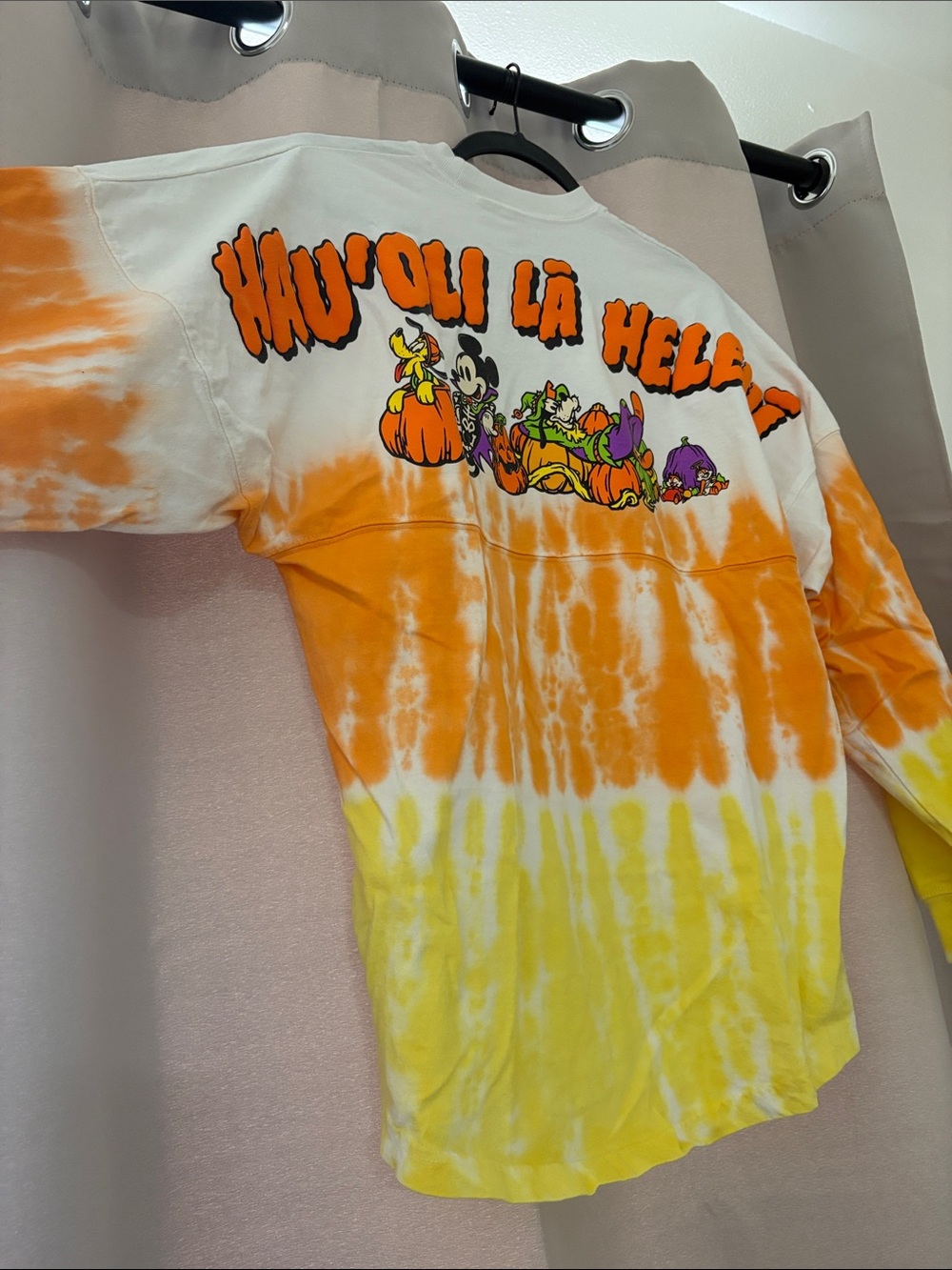Disney Tie-Dye Halloween Long Sleeve Shirt - Orange & Yellow